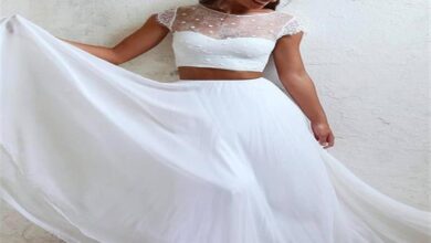 فستان الزفاف ثنائي القطعة موضة 2019