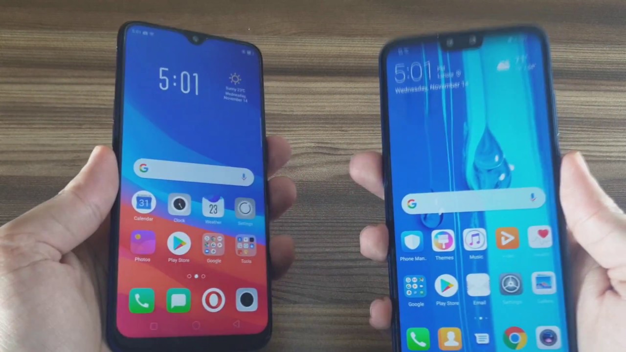 مقارنة بين هاتفي Oppo F9 و Huwawei Y9